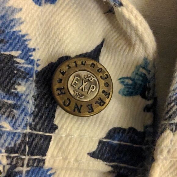 Express French Country vintage floral denim jacket size small - Picture 9 of 9